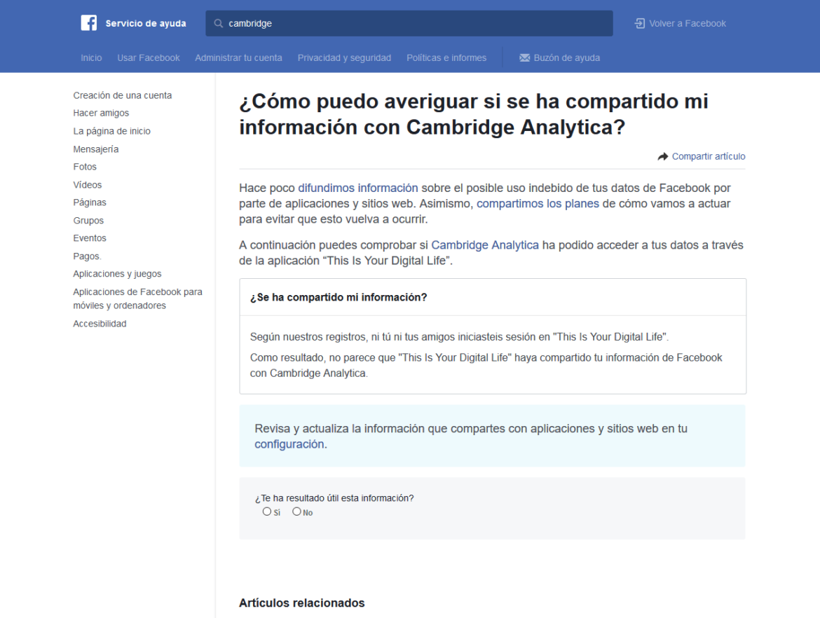 Escándalo Cambridge Analytica en Facebook: lo que debes saber